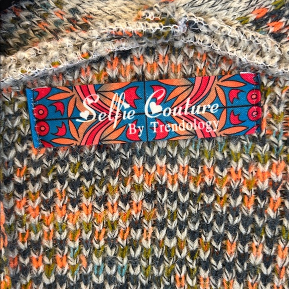 Chic Multicolor Open-Front Cardigan L - Picture 2 of 7